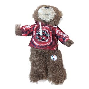 Toronto Raptors Good Stuff Plush Bear Red Tie-Dye Hoodie NBA Basketball‎ Mascot